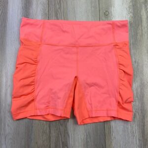 Lululemon Speed Track Shorts Womens Size 10 Pink Grapefuit Scrunch Pockets